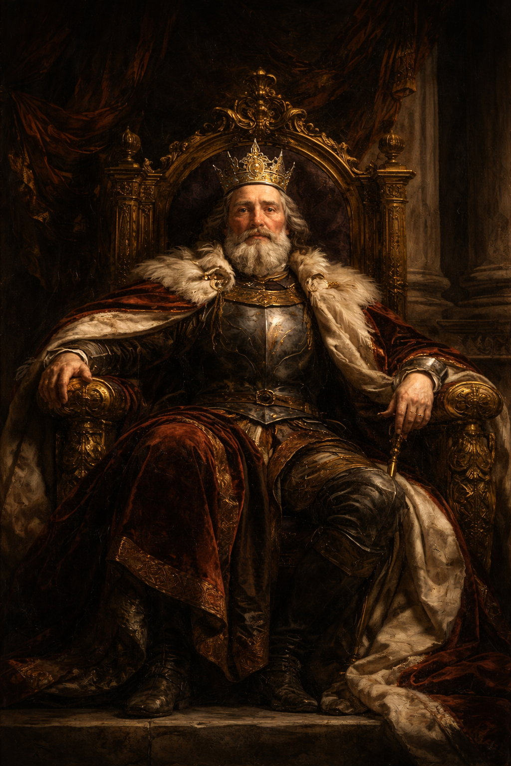 King on his throne